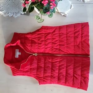 Red Michael Kors Puffer Vest